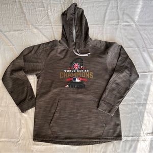 MEN’S CHICAGO CUBS 2016 WORLD SERIES GRAY HOODIE SIZE MEDIUM